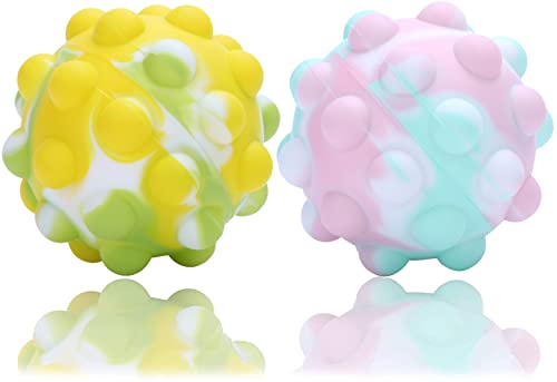 (2pack) Pop It Stress Balls Fidget Toys for Autistic Children,3D Push