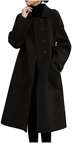 Amazon.com: Women Wool Blend Jackets Winter Pea Coat Lapel Single