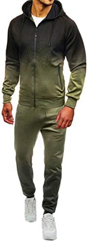 Leegor Men2021 Jogging Tracksuit Sportsuit Sportswear Slim Fit, Hooded Coat Sweat Jacket + Pants Sweatpants