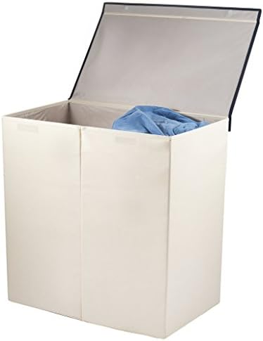 Sagnizer double laundry basket, Folding laundry hamper Ivory laundry sorter