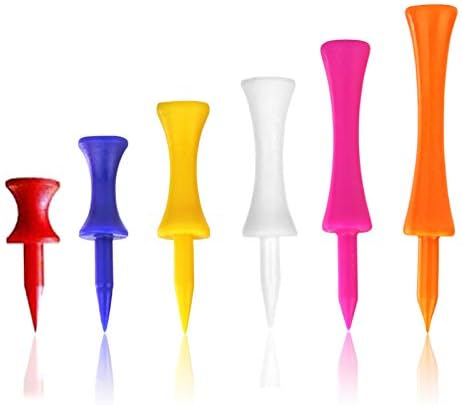 Zivisk Plastic Golf Tees Mixed Size Castle Tees Golf 120 Count 25mm, 32mm, 38mm, 51mm, 57mm, 70mm, 6 Mixed Size