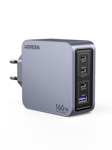 UGREEN Nexode Pro USB C Ladegerät 160W, GaN Mini Charger, 4-Port Netzteil