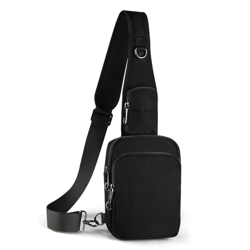 VADOO Sling Bag, Crossbody Bag with Zipper Lock, RFID Blocking & Water Resistant for Men and Women