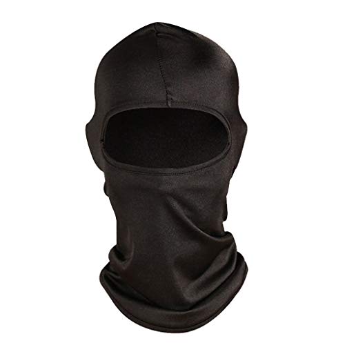 XGao Super Thin Balaclava Ski Mask Warm Face Mask - Windproof, Breathable, Cold Protection, Insulated Full Face Cover for Men Women Skiing Motorcycle Snowboarding Outdoor Summer (Micro Fiber) (Black)
