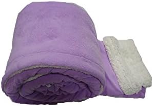 King Size Blanket Sumptuously Soft Plush Faux Fur Borrego Reversible Winter Blankets Throw Bedspread (Light Purple)