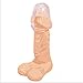 2Pcs Male Penis Sleeve Glans Condom Extension Girth Enhancer Cock Extender - Transparent Clear