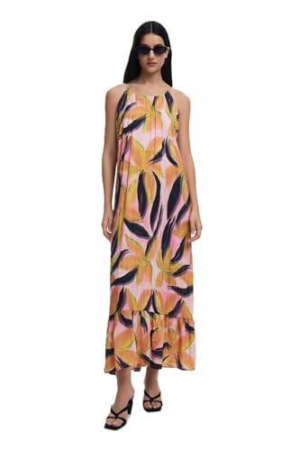 Vestido midi efecto arrugado