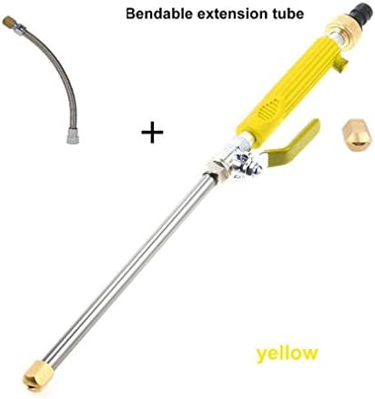 VQP Pressure Washer Gun for Car High Pressure Power Gun Water Washer Water Jet Garden Washer Hose Wand Nozzle Sprayer Watering Sprinkler Tools (Extendable Yellow)