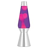 Lava the Original 27-Inch Silver Base Grande Lamp with Pink Wax in Purple Liquid