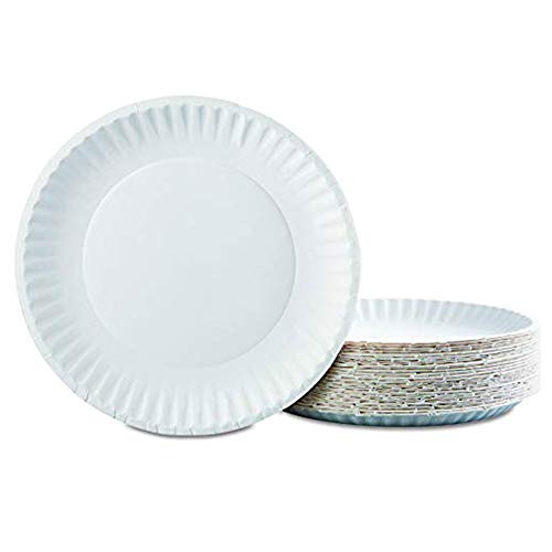 Lependor Disposable plates 50 Pack Everyday Dinnerware Paper Plate - 7-Inch, White