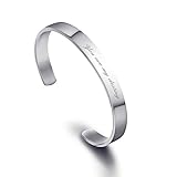 Personalized Stainless Steel Mirro Polished Cuff Bracelet -Free Engraving (Metal)