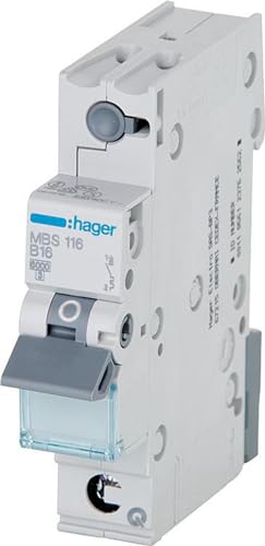 Hager Mcs120 C-Type 1P 1 Module (S) Circuit Breakers - Circuit Breakers (50/60 Hz, -25-60 °C, -25-80 °C)