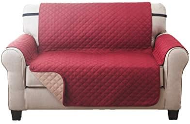 Sara Ashley Elegante Luxurious Reversible LOVESEAT Furniture Protector, Burgundy/Taupe