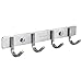 HOMEIDEAS Coat Hook Rack Wall Mounted 11-Inch Brushed Nickel SUS304 Stainless Steel Bath Towel Hook Rail 4 Hooks