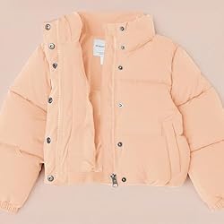 Amazon Essentials Girls' Cropped Full-Zip Puffer