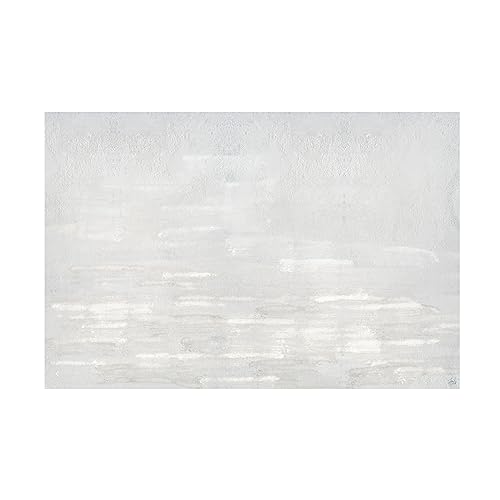 Trademark Fine Art Canvas Wall Art - Line and Brush 'Textured White Neutral Lay…
