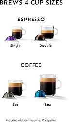 Nespresso VertuoPlus Coffee and Espresso Machine by