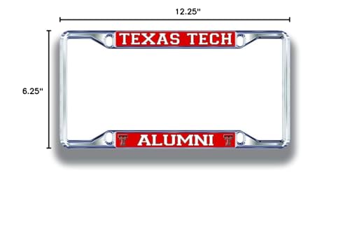 Elite Fan Shop Texas Tech Red Raiders License Plate Frame Alumni - Silver