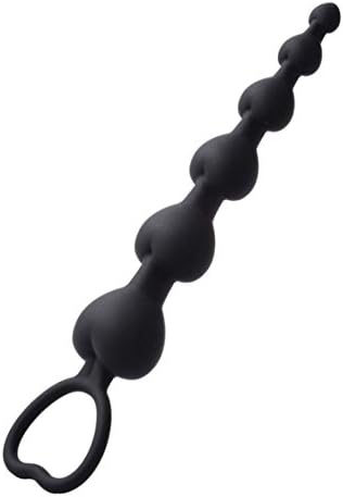 100% Medical Grade Silicone - Anal Chain for Beginners and Advanced Users -Pure Silicone Anal Beads - Black