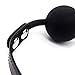 Tabuy PU Leather Paly Buckle Belt Silicon Mouth Ball Open Breathable Mouth Gag For Men Woman (Black)