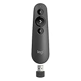 Logitech R500 Laser Presentation Remote Clicker with Dual Connectivity Bluetooth or USB for Powerpoint, Keynote, Google Slides, Wireless Presenter