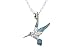 Hummingbird Clear Crystals Blue Enamel Fashion Necklace Jewelry