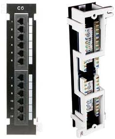 GadKo Cat.6 110 Type Patch Panel 12Port Vertical w/Bracket