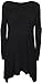 WearAll Women's Plus Size Flared Long Sleeve Swing Dress Top - Black - US 20-22 (UK 24-26)