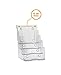 SourceOne 6 inch Wide 1/2 Page Multi-Pocket Booklet and Brochure Holder – Clear Acrylic Organizer – 4 Tier