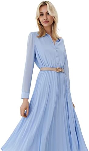 AbleTree Business Casual Shirt Dress for Women Long Sleeves