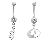 Licensed Browning Charm Belly Button Ring & Mossy Oak Belly Ring Set
