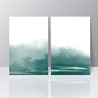 2 Panel Canvas Wall Art Watercolor Painting Canvas Prints Home Artwork Decoration for Living Room,Bedroom - 16