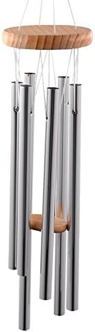 Kelsa Decor Wind Chime, 24X3-Inch, Wood and Aluminum