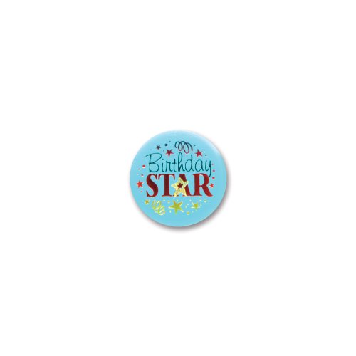 Birthday Star Satin Button 2" Party Accessory