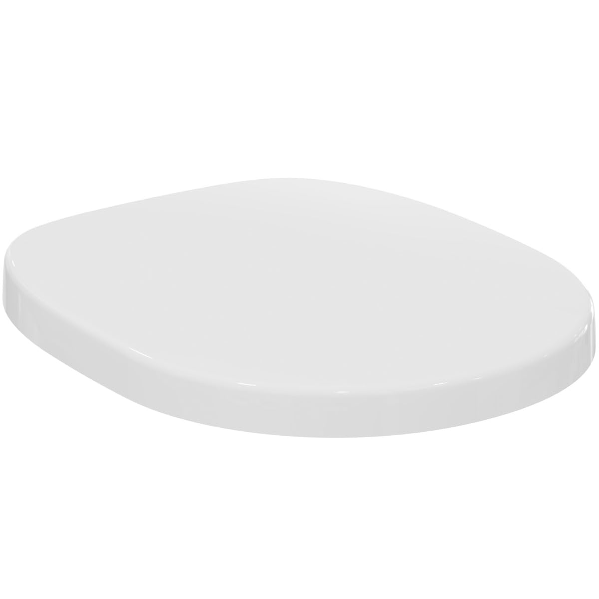 Ideal Standard Tempo Toilet seat and Cover, Rounded Shape, Durable Toilet seat, Including Hinge Set for Easy Installation, Scratch-Resistant duroplast – White (220x270x25 mm)