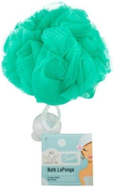 Purely Me Nylon Mesh Pouf Body Puff Bath and Shower Scrubber, Seafoam Green, 3-Pack
