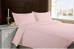 Lasin Bedding 300TC Full Hotel Collection 100% Cotton Duvet Cover, Queen, Pink