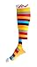 Compression Socks (1 pair) for Women & Men - Best Graduated Athletic Fit for Running, Nurses, Flight Travel, & Maternity Pregnancy - Boost Stamina, Circulation & Recovery (Summer Stripes, L/XL)