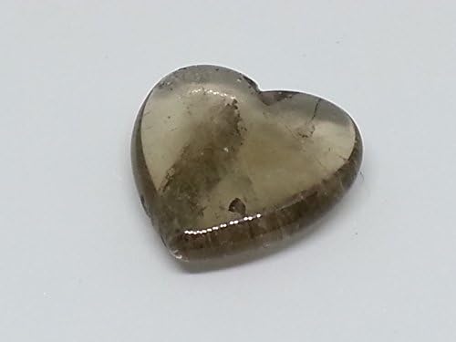 Single Polished Smoky Quartz 25mm (1in) Puffy Heart - Natural Tumbled Gemstone Root Chakra - Blueshift Industries