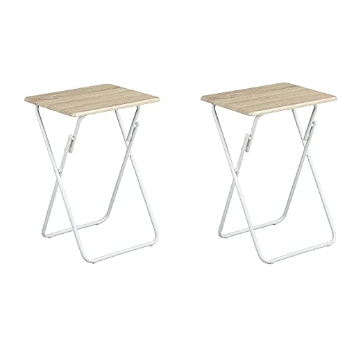 FurnitureR Set of 2 Folding TV Trays Foldable Dinner Snack Trays, Portable Light Weight Sofa