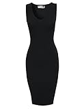 Tom's Ware Women Stylish V-Neck Sleeveless Double Slit Bodycon Dress TWCWD108-BLACK-US S