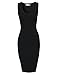 TAM WARE Women Stylish V-Neck Sleeveless Double Slit Bodycon Dress TWCWD108-BLACK-US M