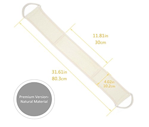 Exfoliating Loofah Back Scrubber for Shower(L) - Bath Loofah - Excellent Long Handled Loufa Sponge for Men and Women - Thumbnail 5