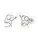 10 Pairs Silver Plated Post Cute Animal Fruit Stud Earrings Set Hypo-Allergenic (elephant stars snow cat love)
