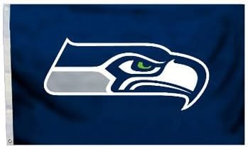 Seattle Seahawks Logo Flag 3' X 5' With Metal Grommets