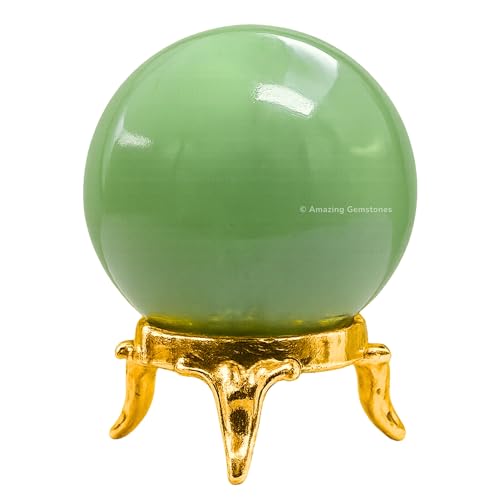 Photo 1 of Amazing Gemstone Green Aventurine Crystal Ball with Stand - 2 Inches Crystal Sphere Meditation Balls for Witchcraft and Decorative Balls