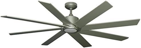 TroposAir Northstar 60-Inch DC Ceiling Fan in Brushed Nickel with Integrated LED Light and Remote