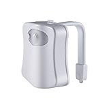 Motion Sensor Toilet Nightlight, PEMOTech LED Toilet Bowl Light Motion Activated, 2 Modes,8 Color Changing, Fit Any Toilet-Water-resistant Bathroom and Easy Clean(Only Activate in Darkness)