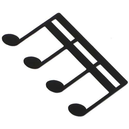 Musiin Metal Music Note M-Shaped Book Clip, Sheet Music Stand Clip for Outdoor Performances, Bookmark, Book Piano, Guitar, Violin, Keyboard (Black)