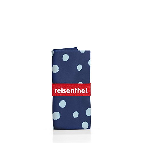 reisenthel Mini Maxi Shopper, Foldable Reusable Shopping Tote with Elastic Band, Spots Navy